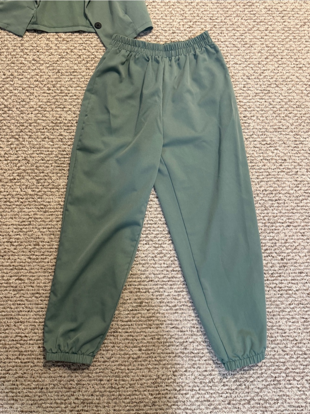 SHEIN Olive Green Elastic Waist Jogger Pants and Jacket